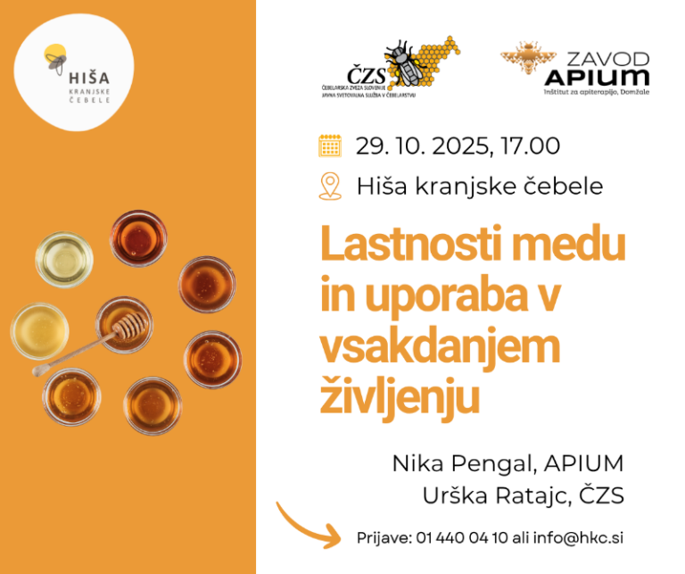 VABILO NA PREDAVANJE: Lastnosti medu in uporaba v vsakdanjem življenju Predavanje1