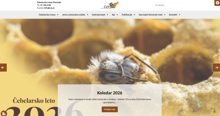 posnetek zaslona naslovne strani z vsemi podatki