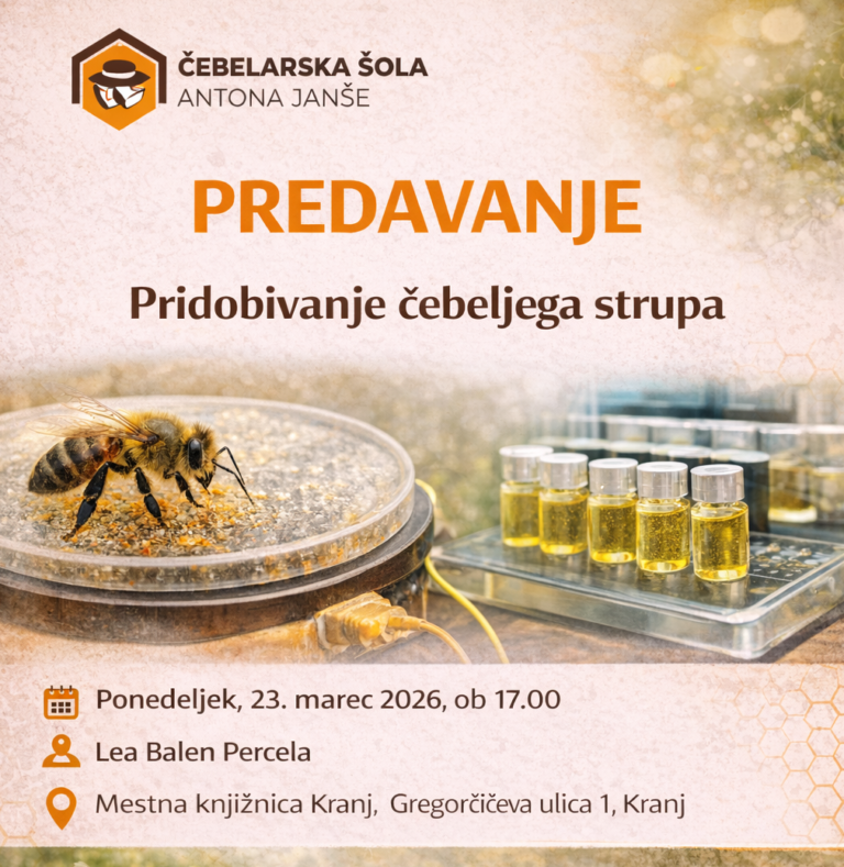 Predavanje o pridobivanju čebeljega strupa