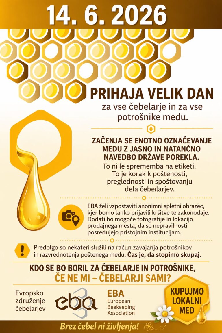 14.6. bo velik dan za čebelarje in še posebej za potrošnike. 678910710 3208142479358063 8969669888641613471 n