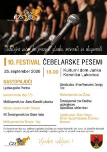 Vabilo na 10. jubilejni festival čebelarske pesmi FESTIVAL CEBELARSKE PESEMI